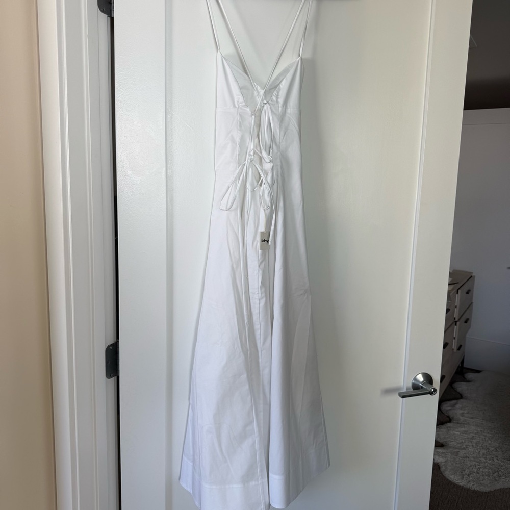 KHY NWT POPLIN LOW BACK MIDI DRESS - Picture 12 of 16